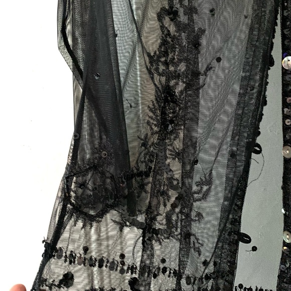 Bandolino Black Sheet lace & Sequin Button Front Jacket/Top small - Picture 4 of 4